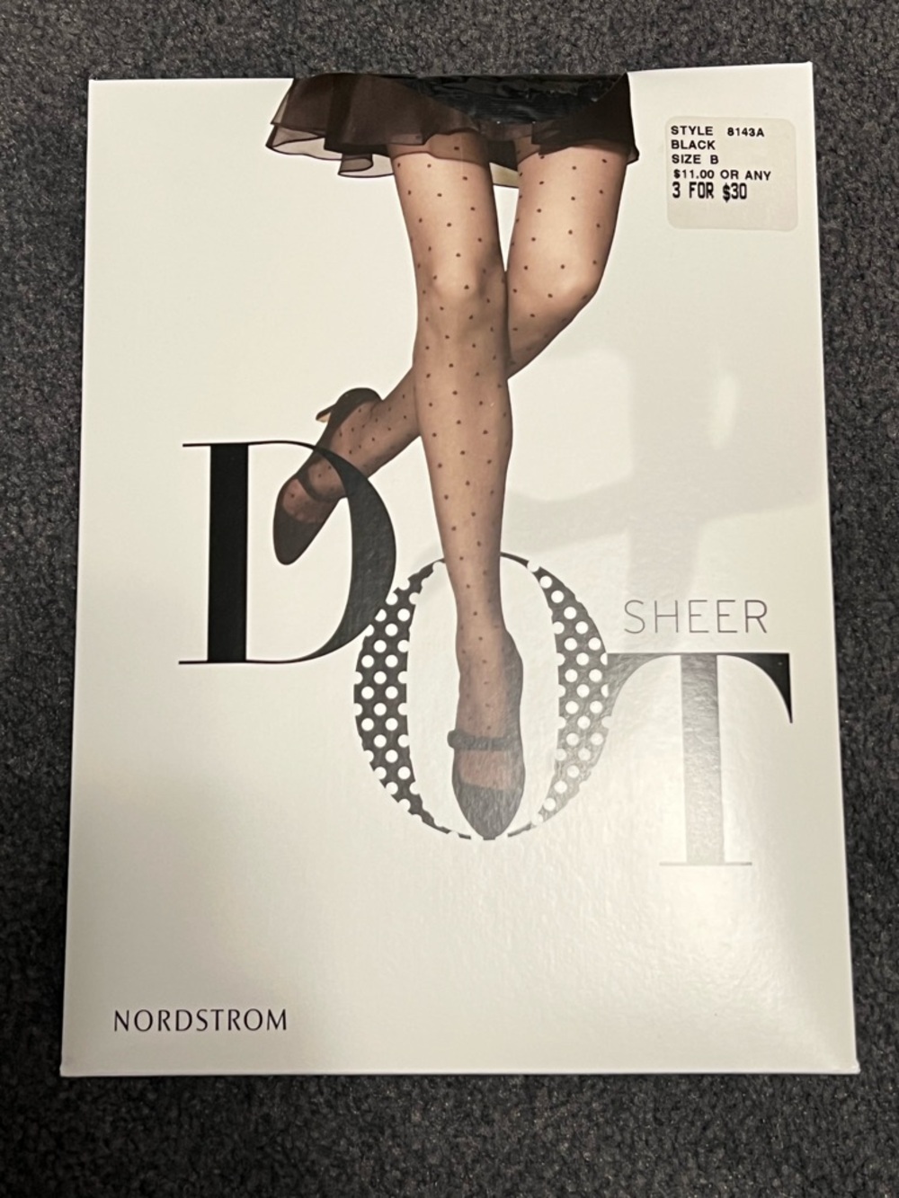 Nordstrom Sheer Black Polka Dot Tights